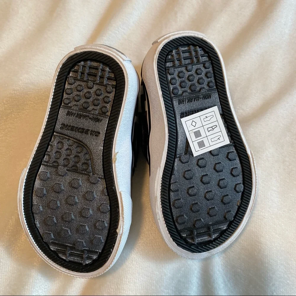 Sketchers Mega craft Black & White Checkered Toddler Slip On Shoes Sz 5 Kid Boy